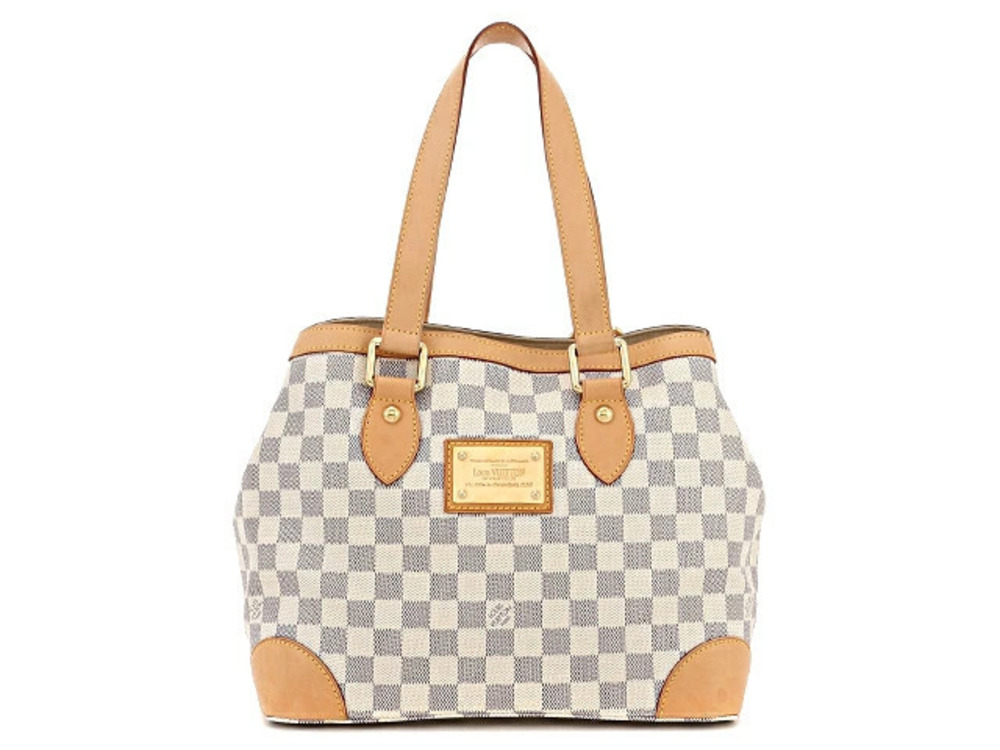 LOUIS VUITTON Hampstead Tote Bag Damier Azur White